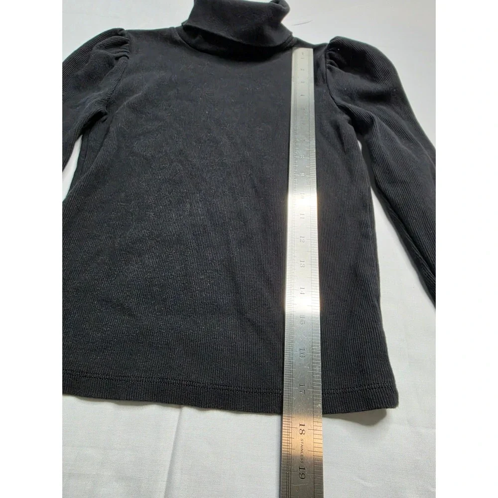 Gap Sweater Kids Medium 8-9 Black Ribbed Knitted Easy Fit Long Sleeve Turtleneck